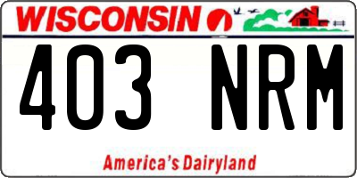 WI license plate 403NRM