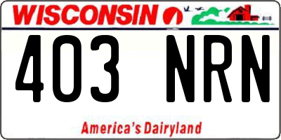 WI license plate 403NRN