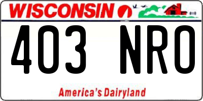WI license plate 403NRO