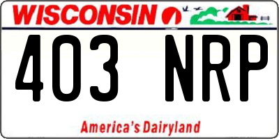 WI license plate 403NRP
