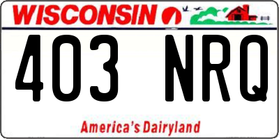 WI license plate 403NRQ