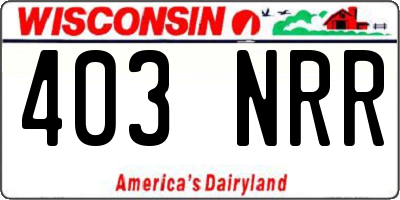WI license plate 403NRR