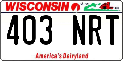 WI license plate 403NRT