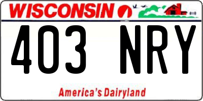 WI license plate 403NRY