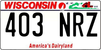 WI license plate 403NRZ