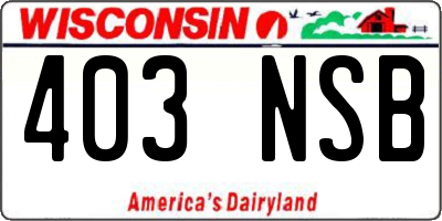 WI license plate 403NSB