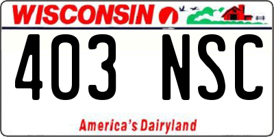 WI license plate 403NSC