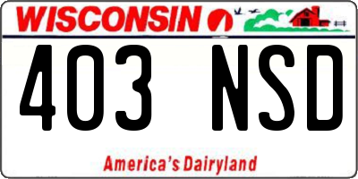 WI license plate 403NSD