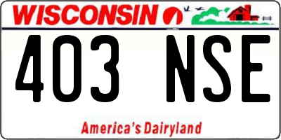 WI license plate 403NSE