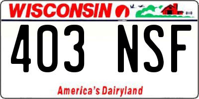 WI license plate 403NSF