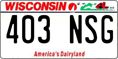 WI license plate 403NSG