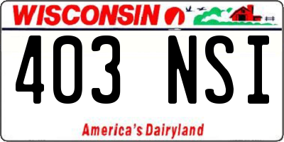 WI license plate 403NSI