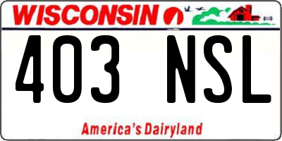 WI license plate 403NSL