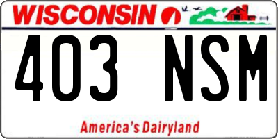 WI license plate 403NSM