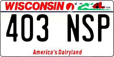 WI license plate 403NSP