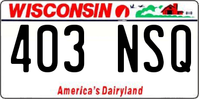 WI license plate 403NSQ