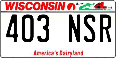 WI license plate 403NSR