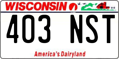 WI license plate 403NST
