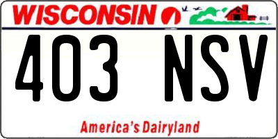 WI license plate 403NSV