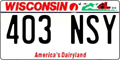 WI license plate 403NSY