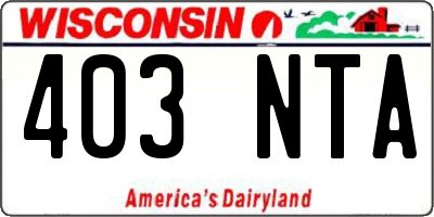 WI license plate 403NTA