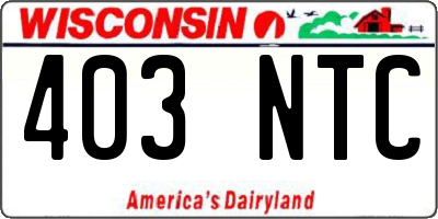WI license plate 403NTC