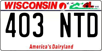 WI license plate 403NTD