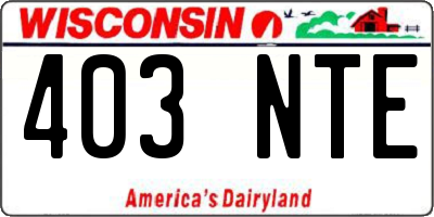 WI license plate 403NTE