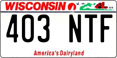WI license plate 403NTF