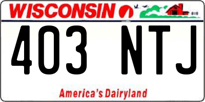 WI license plate 403NTJ