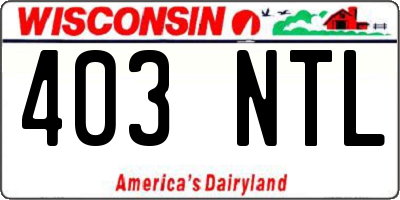 WI license plate 403NTL