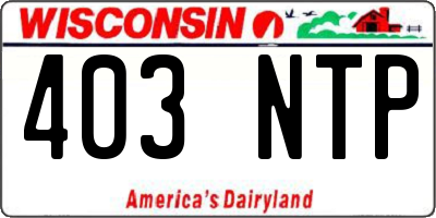WI license plate 403NTP