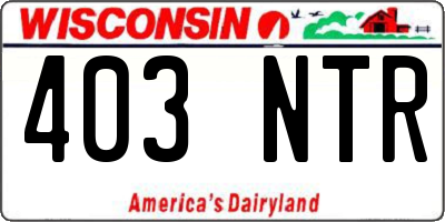 WI license plate 403NTR