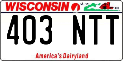 WI license plate 403NTT