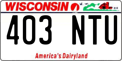 WI license plate 403NTU