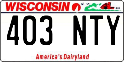 WI license plate 403NTY