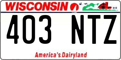 WI license plate 403NTZ