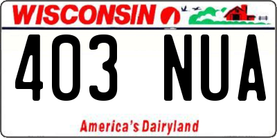 WI license plate 403NUA