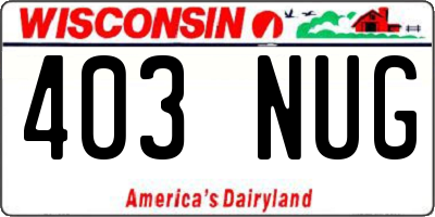 WI license plate 403NUG