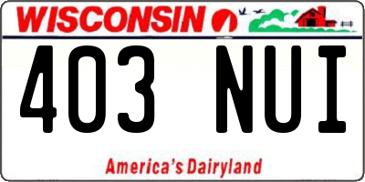 WI license plate 403NUI