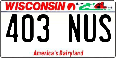 WI license plate 403NUS
