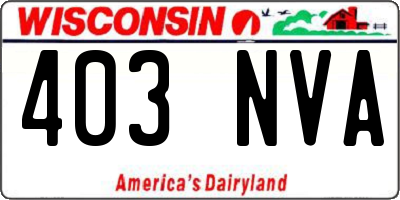 WI license plate 403NVA