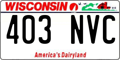 WI license plate 403NVC