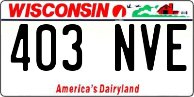 WI license plate 403NVE