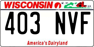 WI license plate 403NVF
