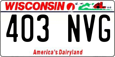 WI license plate 403NVG
