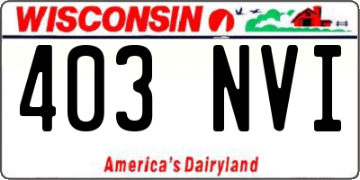 WI license plate 403NVI