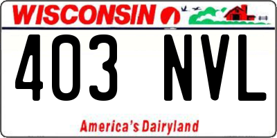WI license plate 403NVL