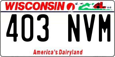 WI license plate 403NVM
