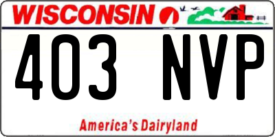 WI license plate 403NVP